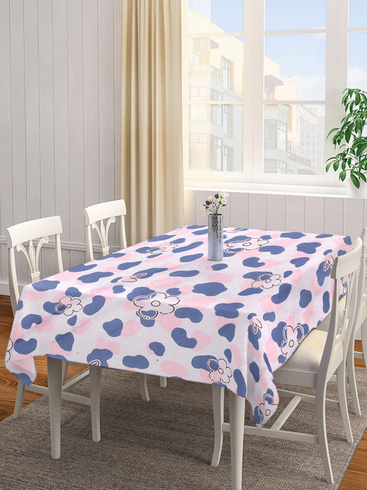 Arrabi Pink Floral Cotton Blend 8 SEATER Table Cover (215 X 150 cm)