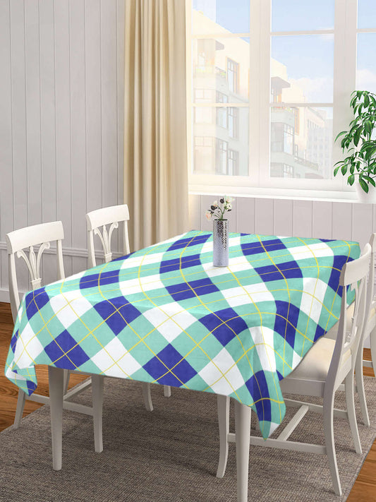 Arrabi Multi Checks Cotton Blend 6 SEATER Table Cover (180 X 130 cm)