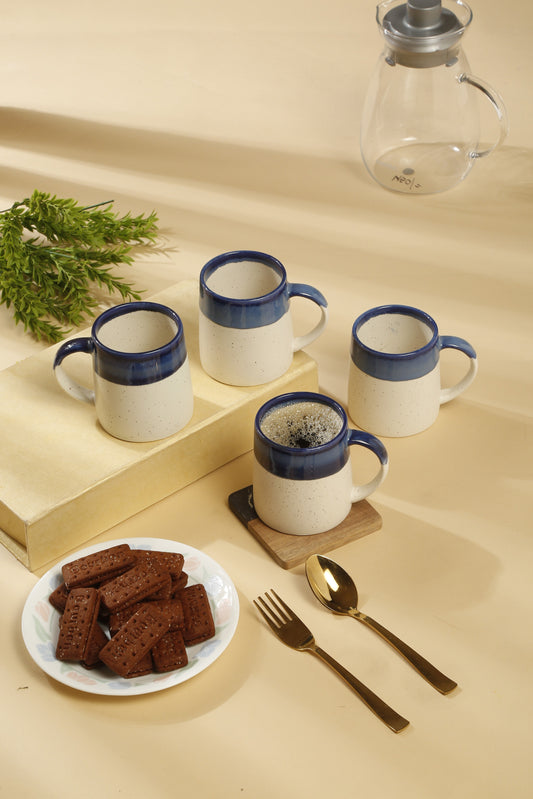 Printed Set of 4 Ceramic Glazed Lava Mugs