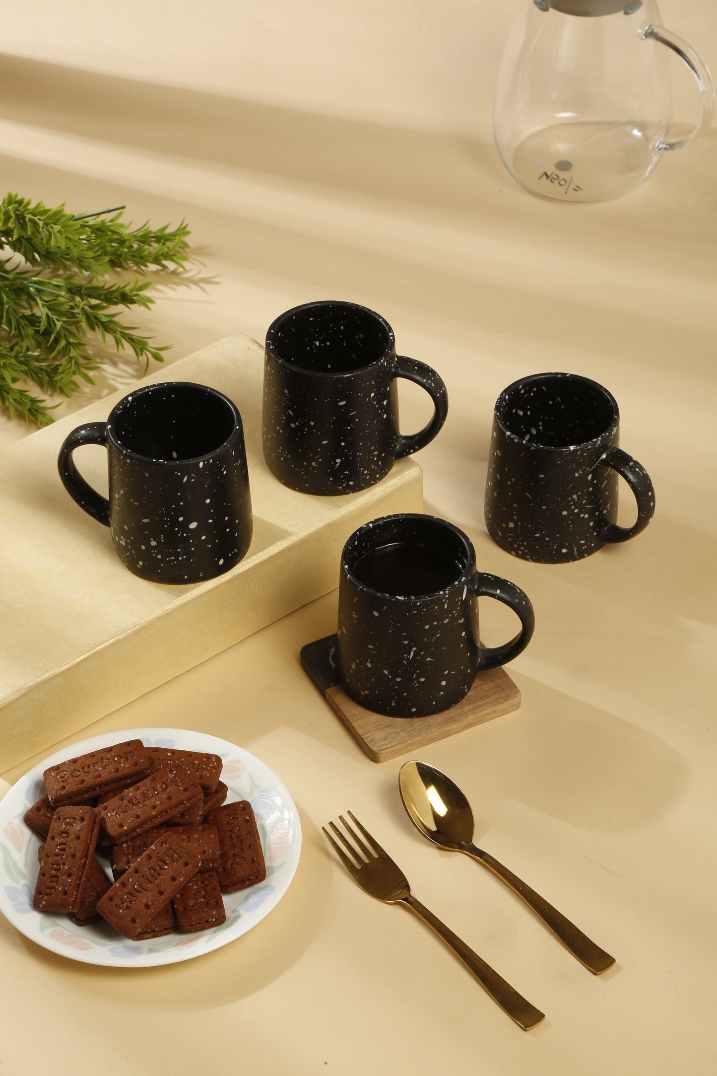 Speckle Set of 4 Ceramic Glazed Mugs