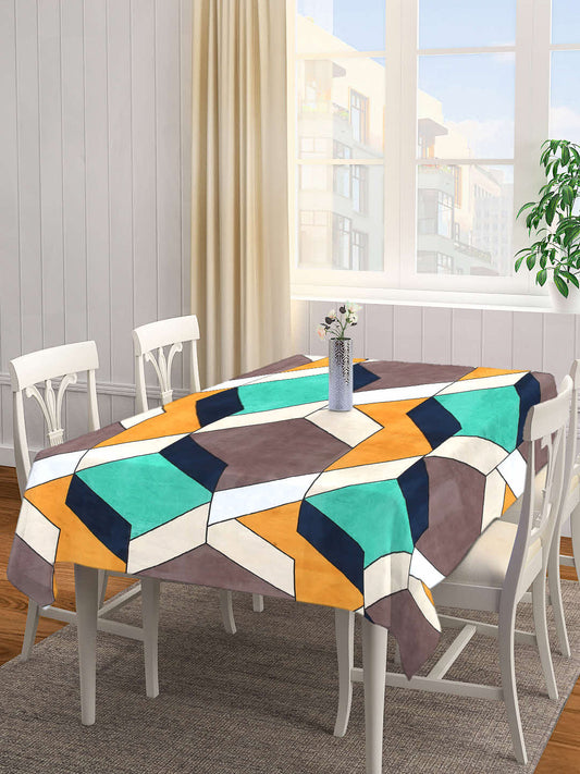 Arrabi Multi Geometric Cotton Blend 8 SEATER Table Cover (215 X 150 cm)