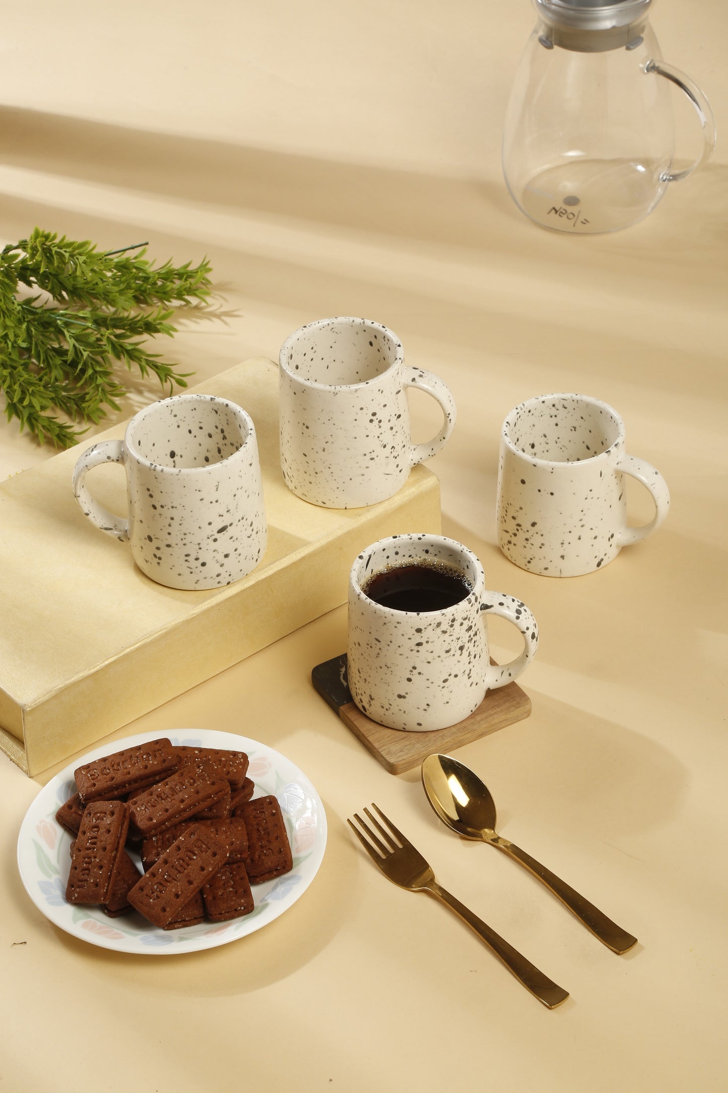 Speckle Set of 4 Ceramic Glazed Mugs