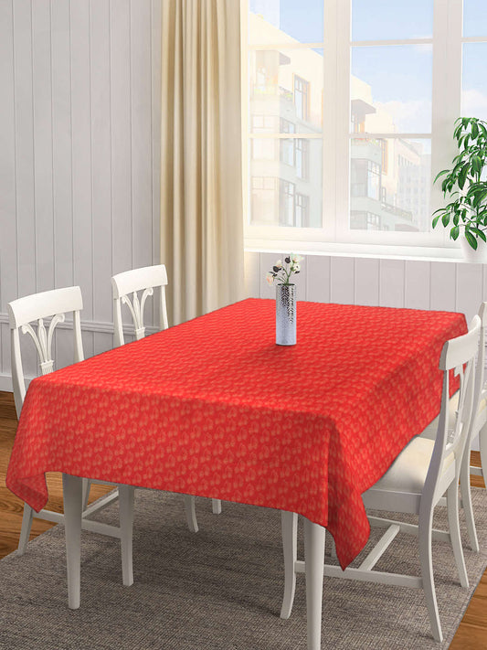 Arrabi Red Leaf 100% Handwoven Cotton 8 SEATER Table Cover (220 x 150 cm)