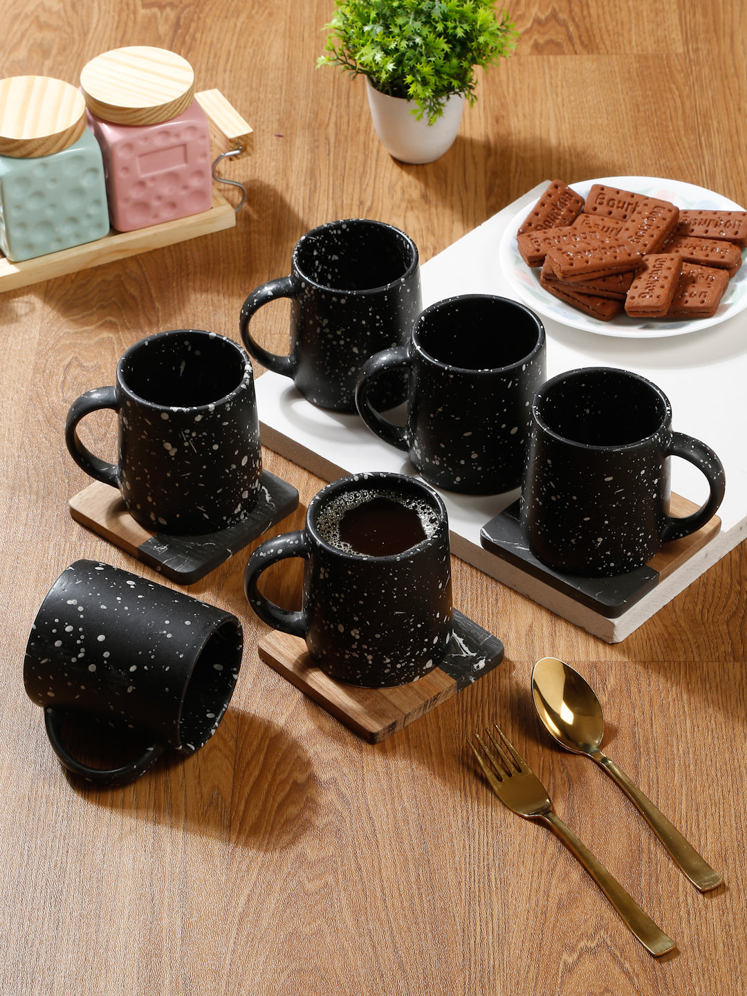 Speckle Set of 6 Ceramic Matte Mugs