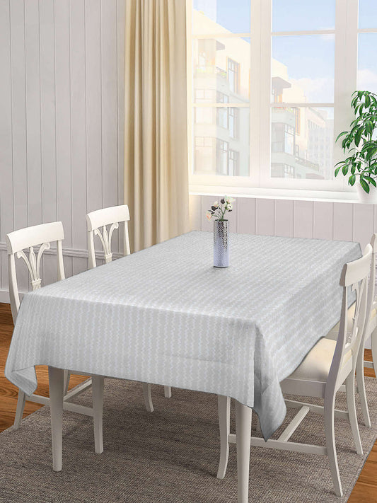 Arrabi Grey Stripes Cotton Blend 8 SEATER Table Cover (215 X 150 cm)