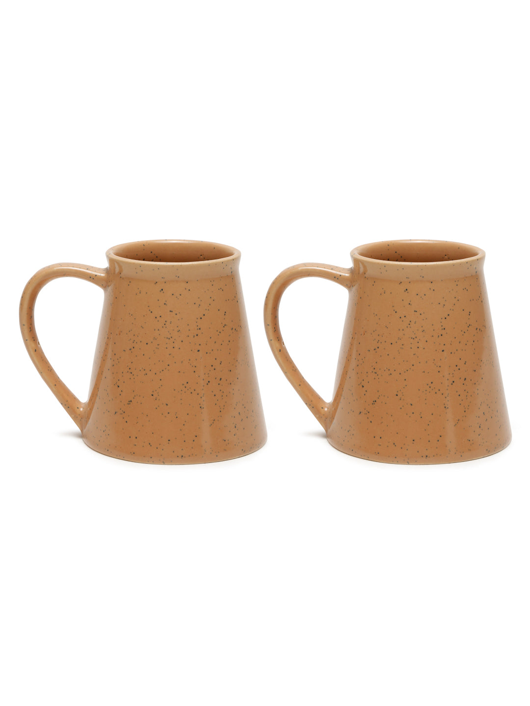 Textured Set of 2 Ceramic Glazed Cone Mugs