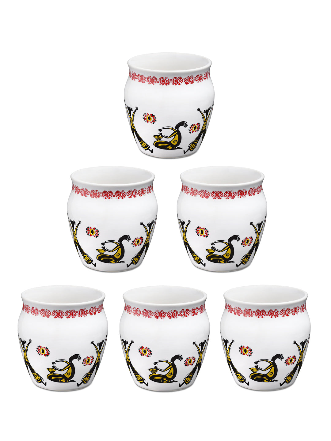 Arrabi Multi Ceramic Indian Kullar set (Set of 6)
