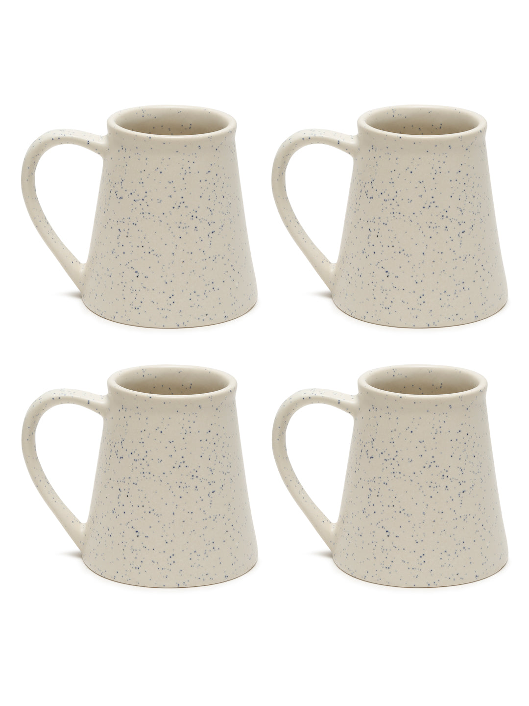 Textured Set of 4 Ceramic Glazed Cone Mugs