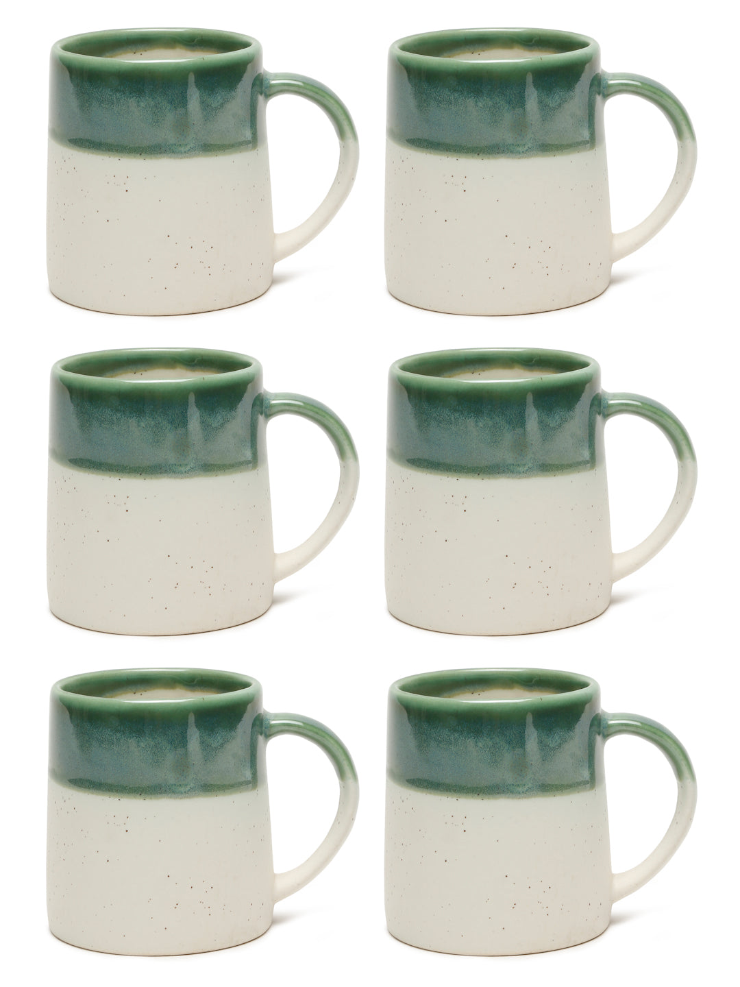 Printed Set of 6 Ceramic Glossy Lava Mugs