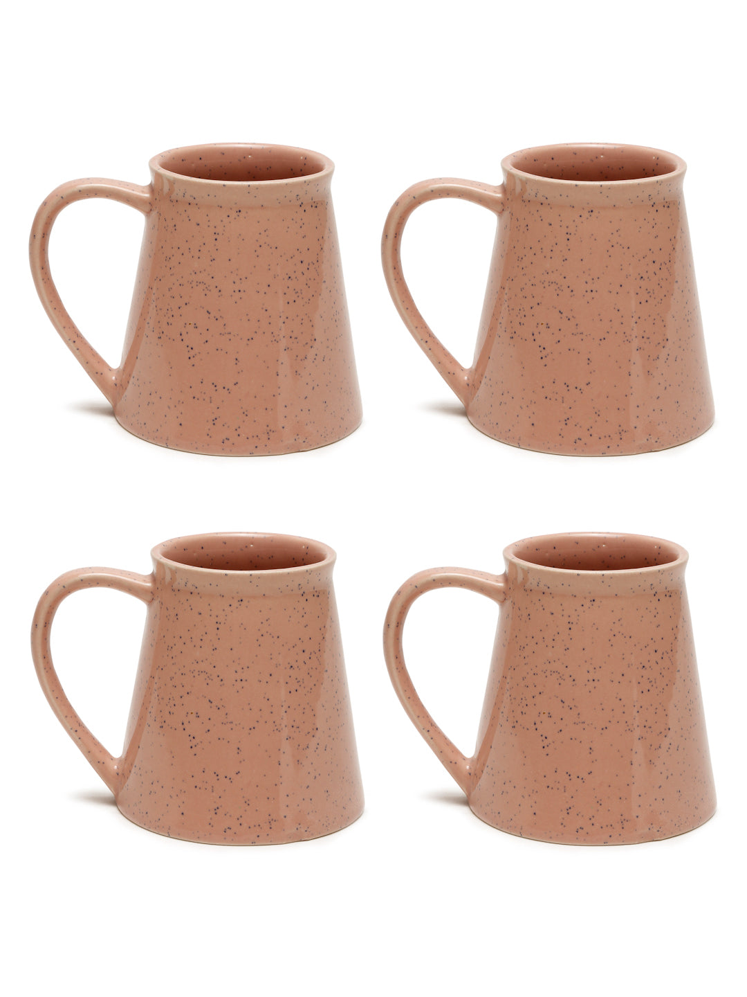 Textured Set of 4 Ceramic Glazed Cone Mugs