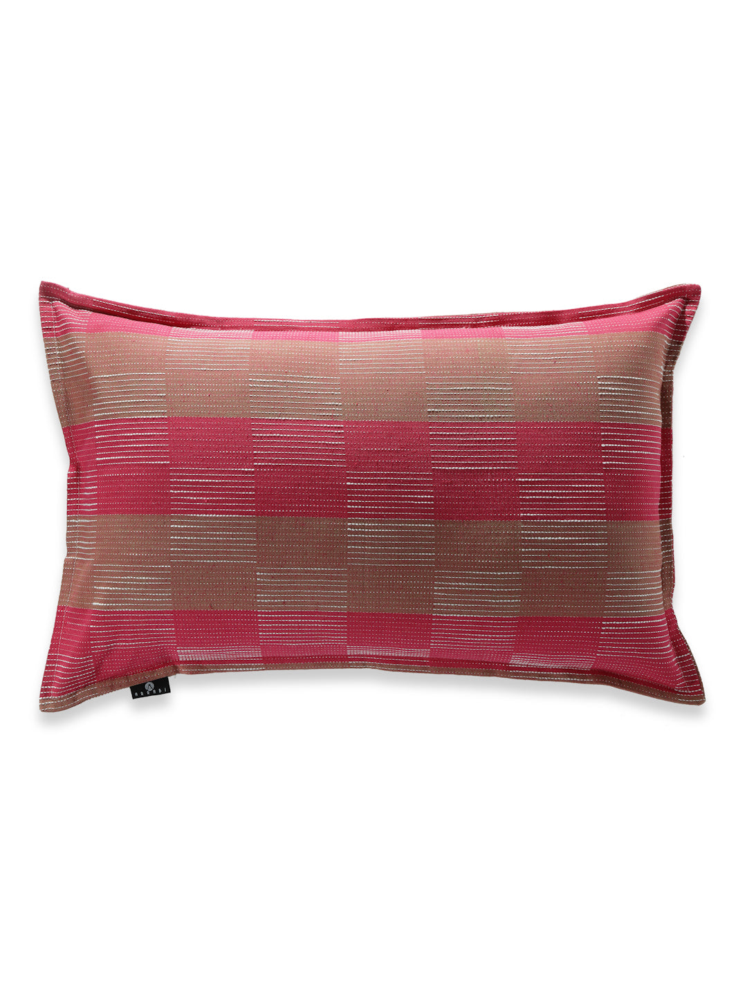 Arrabi Pink Geometric Handwoven Cotton Set of 2 Pillow Covers (70 x 45 cm)