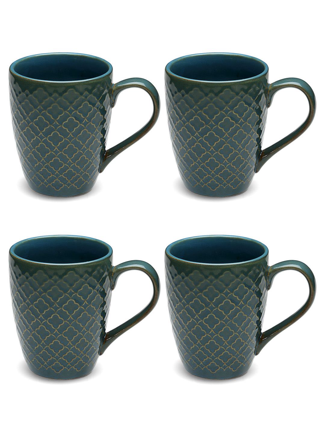 Textured Set of 4 Ceramic Mugs