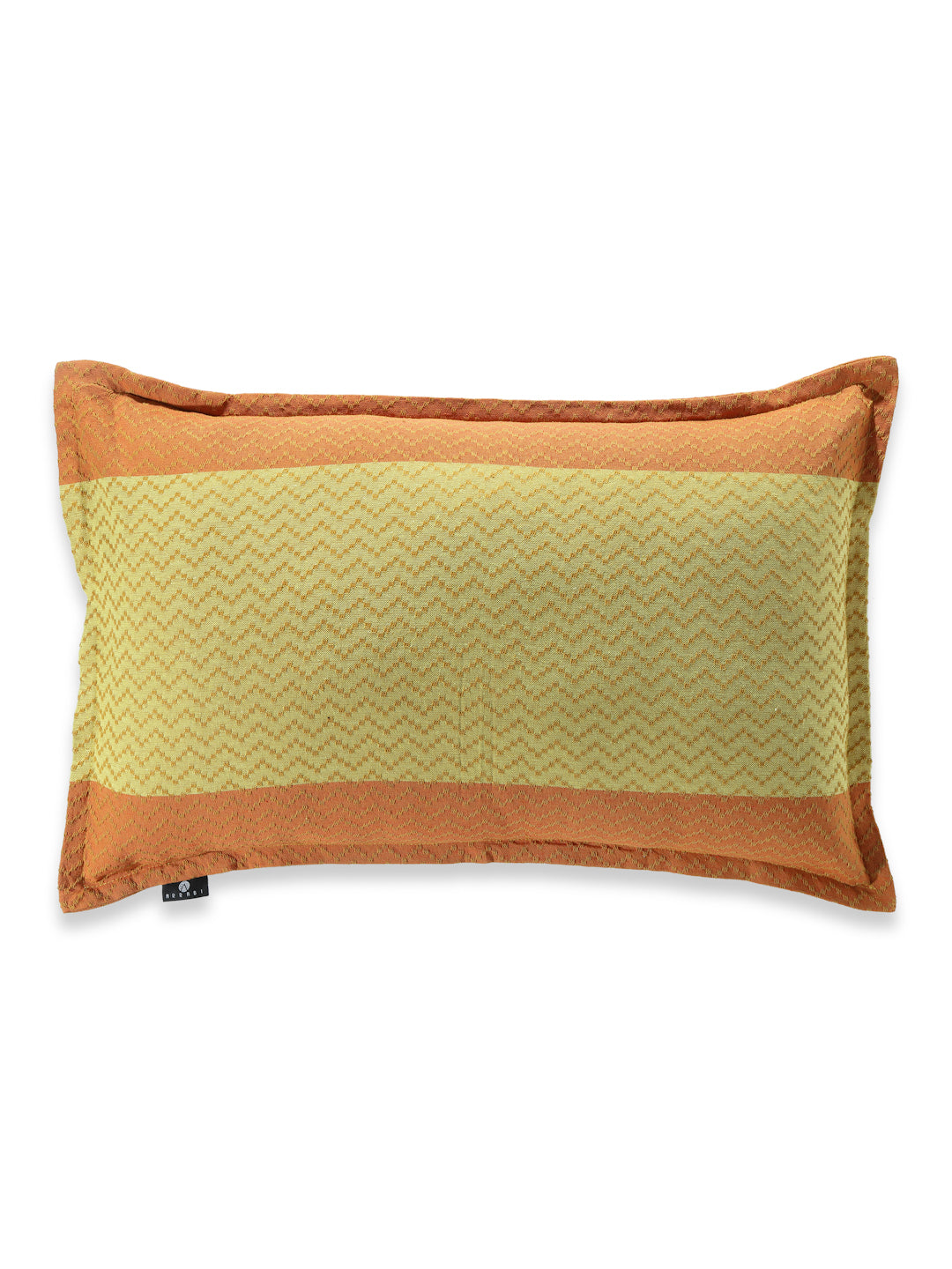 Arrabi Orange Geometric Handwoven Cotton Set of 2 Pillow Covers (70 x 45 cm)