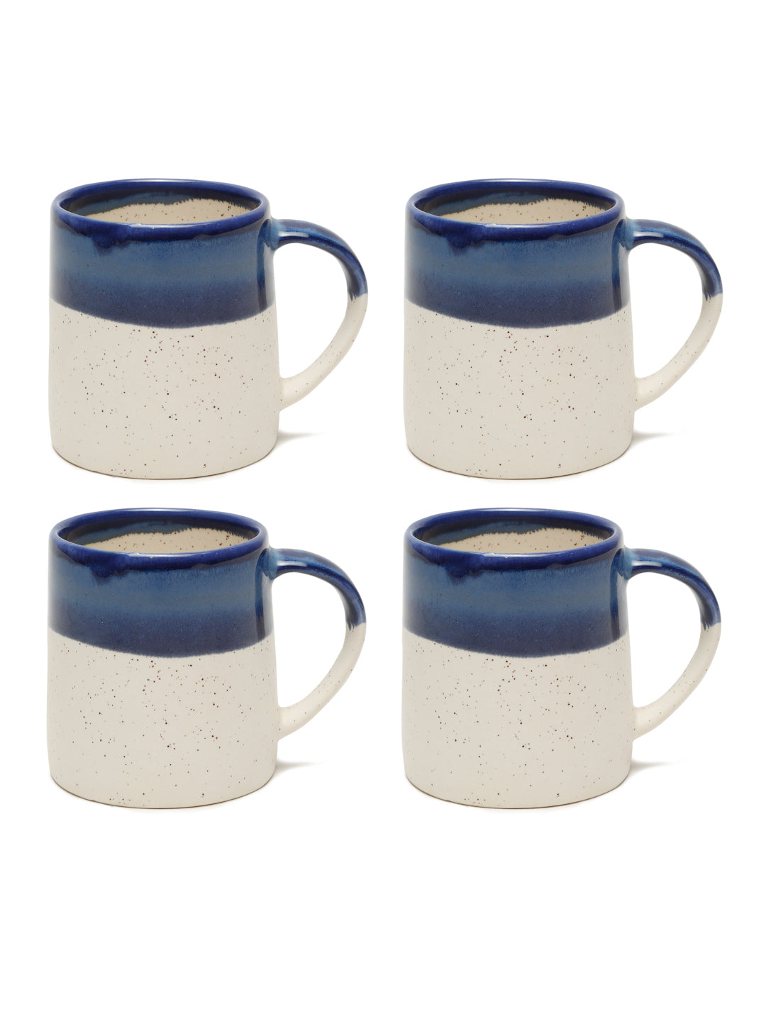 Printed Set of 4 Ceramic Glazed Lava Mugs