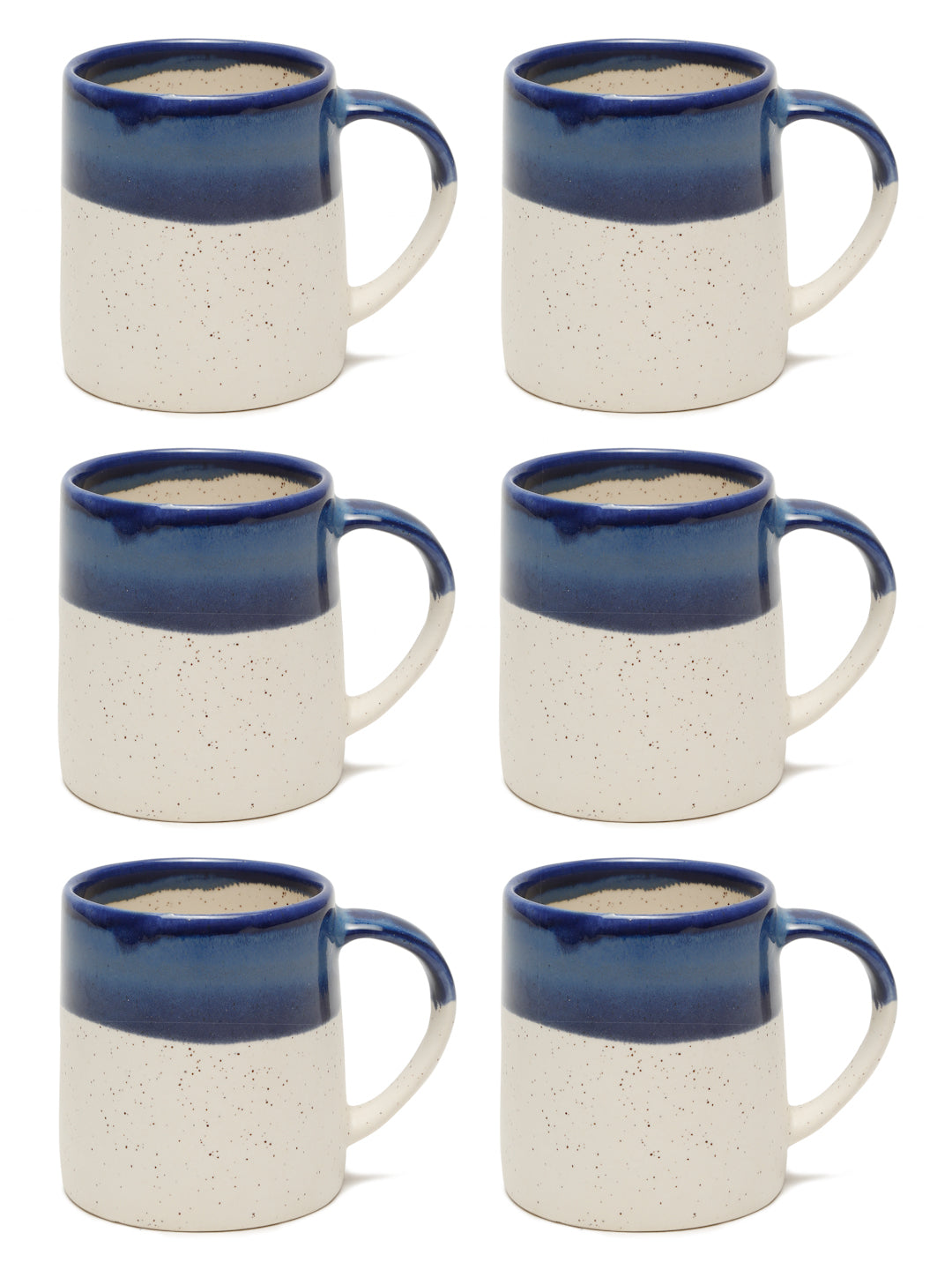 Printed Set of 6 Ceramic Glossy Lava Mugs