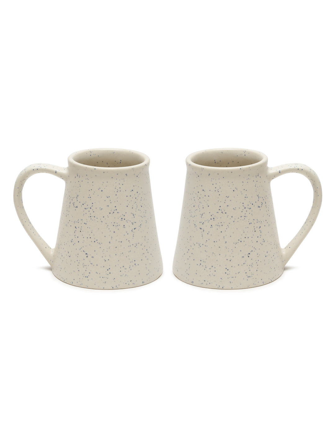 Textured Set of 2 Ceramic Glazed Cone Mugs