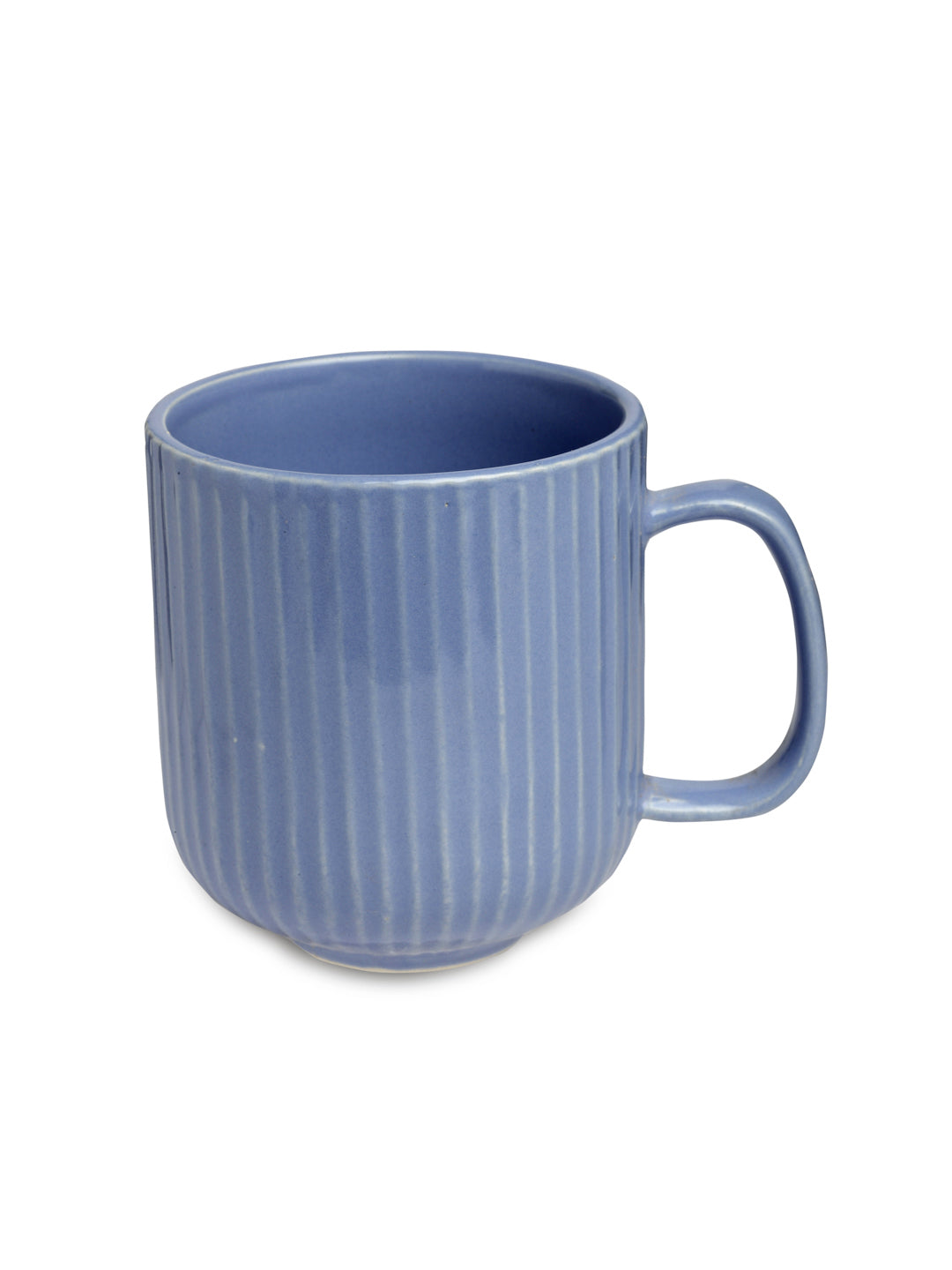 Stripped Set of 2 Ceramic Mugs With Tray