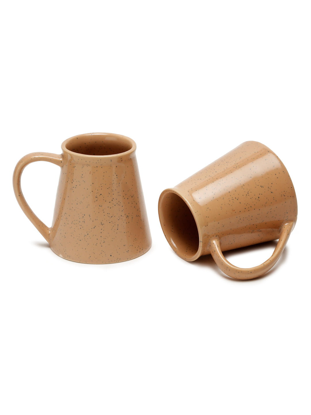 Textured Set of 2 Ceramic Glazed Cone Mugs