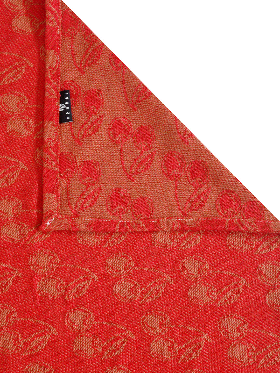 Arrabi Red Floral 100% Handwoven Cotton 8 SEATER Table Cover (225 x 150 cm)