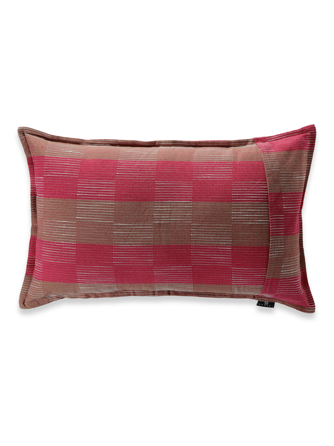 Arrabi Pink Geometric Handwoven Cotton Set of 2 Pillow Covers (70 x 45 cm)