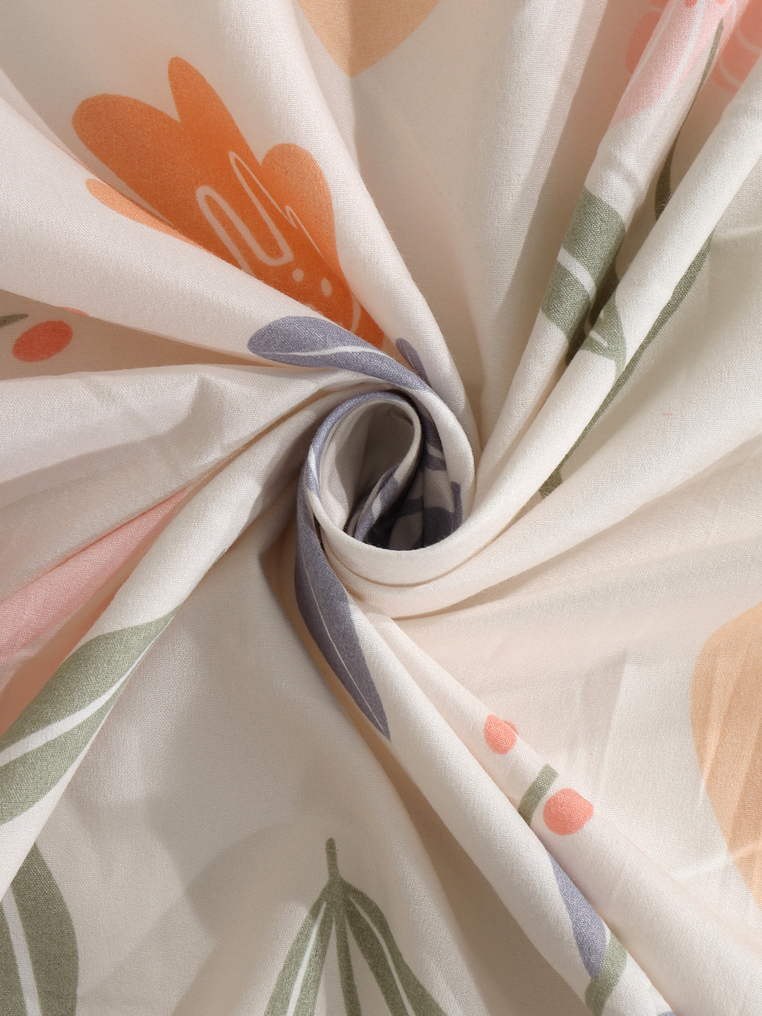 Arrabi Cream Floral Cotton Blend 8 SEATER Table Cover (215 x 150 cm)