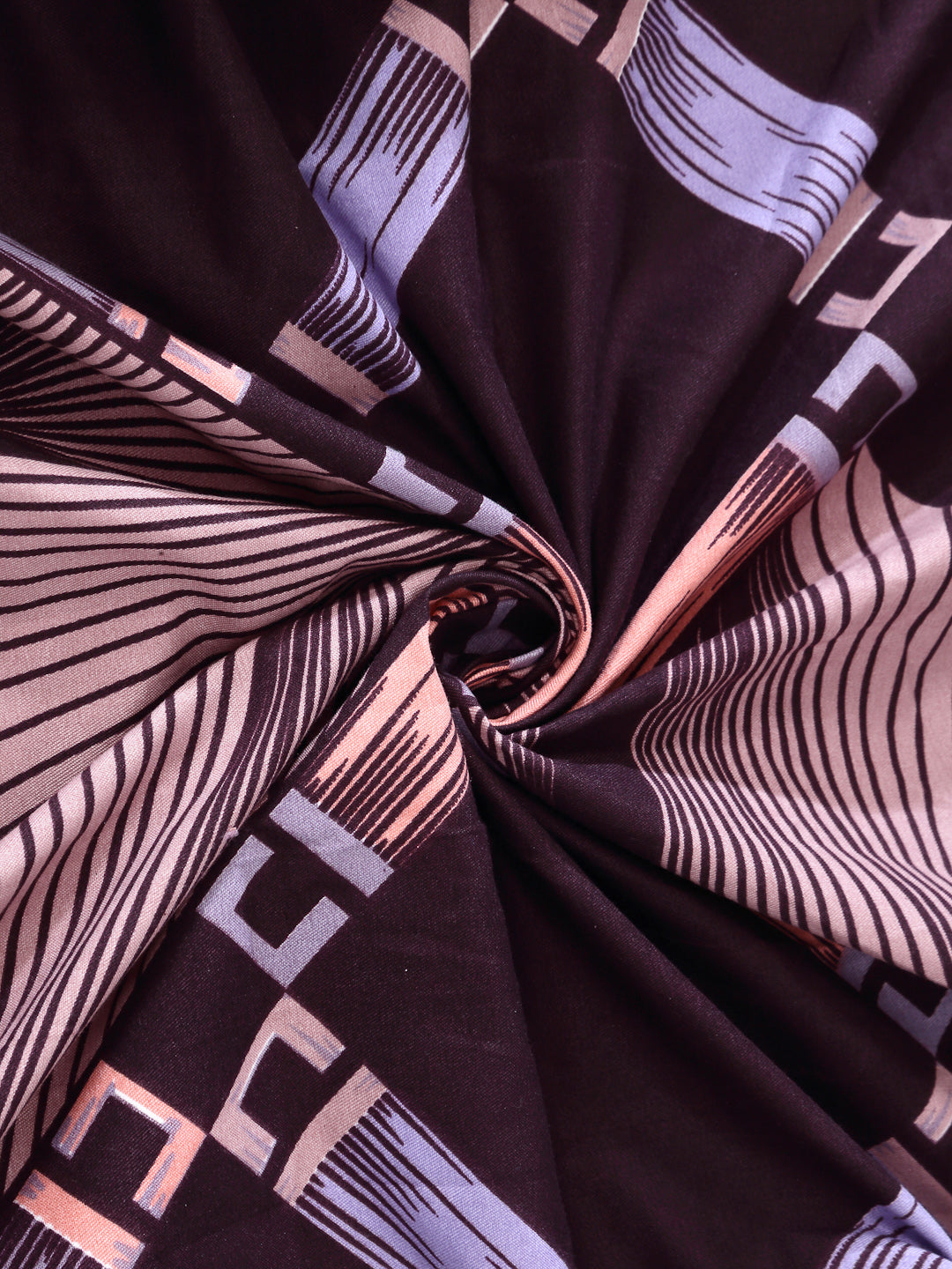 Arrabi Brown Geometric Cotton Blend 8 SEATER Table Cover (215 X 150 cm)