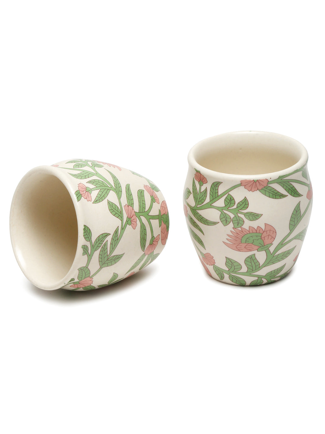 Arrabi Multi Stoneware Floral Kullar set (Set of 6)