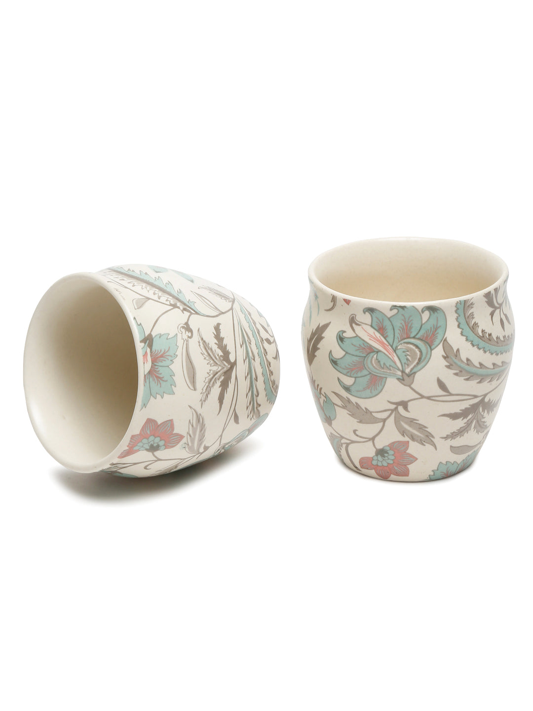 Arrabi Multi Stoneware Leaf Kullar set (Set of 6)