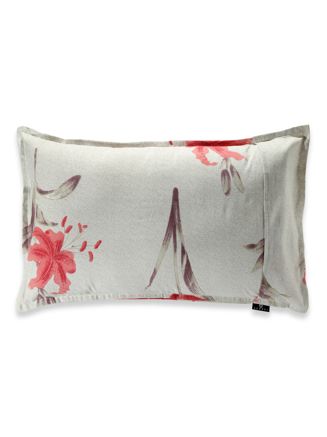 Arrabi Peach Floral TC Cotton Blend Set of 2 Pillow Covers (70 x 45 cm)