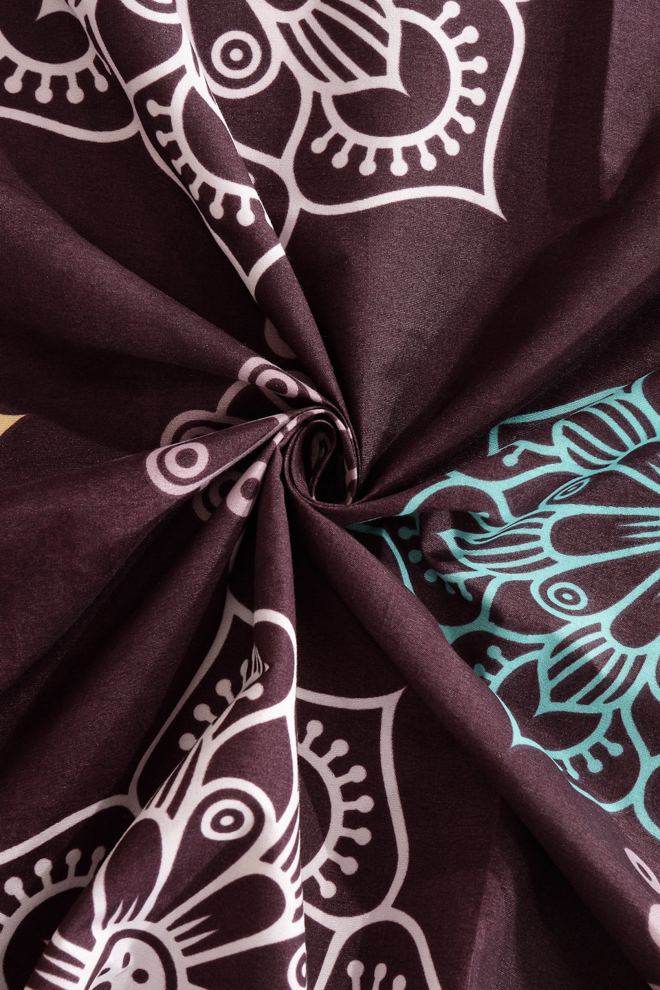 Arrabi Violet Floral TC Cotton Blend Single Size Fitted Bedsheet with 1 Pillow Cover (215 x 150 cm)