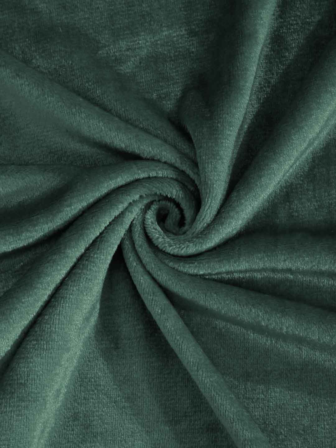 Arrabi Green Solid King Size Warm Woolen Fitted Bedsheet 