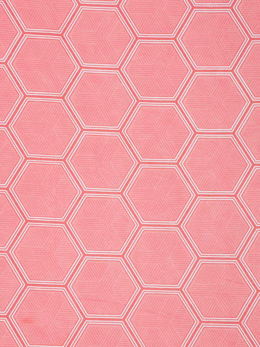 Arrabi Pink Geometric TC Cotton Blend King Size Bedsheet with 2 Pillow Covers (250 x 215 cm)