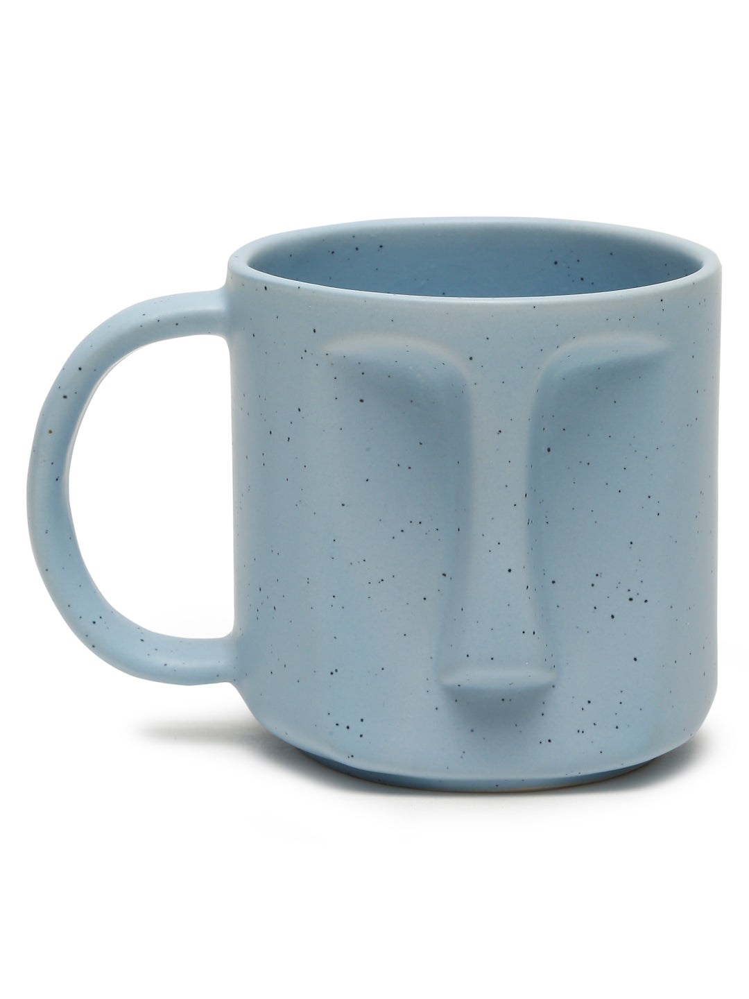 Solid Set of 2 Stoneware Matte Face Mugs
