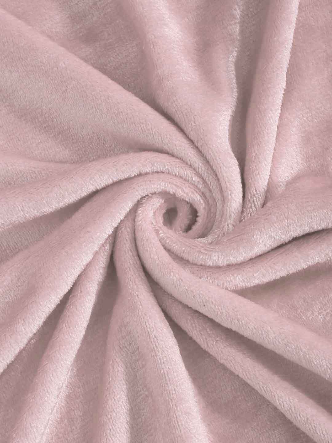 Arrabi Light Pink Solid Single Size Warm Woolen Bedsheet 