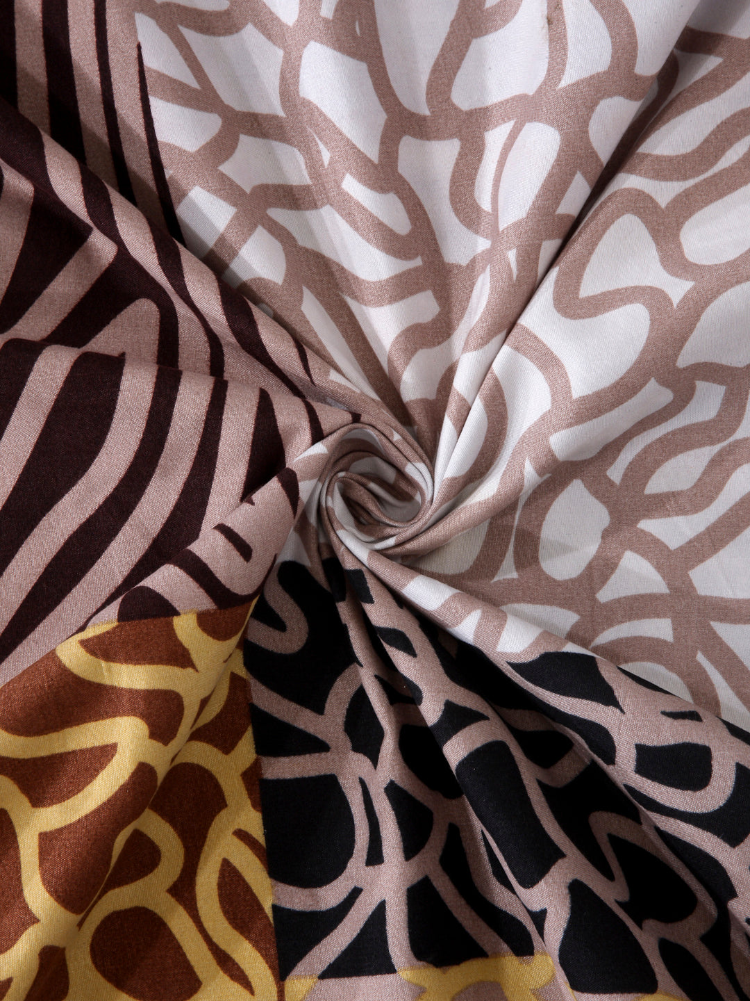 Arrabi Multi Graphic TC Cotton Blend King Size Bookfold Bedsheet with 2 Pillow Covers (250 X 220 cm)