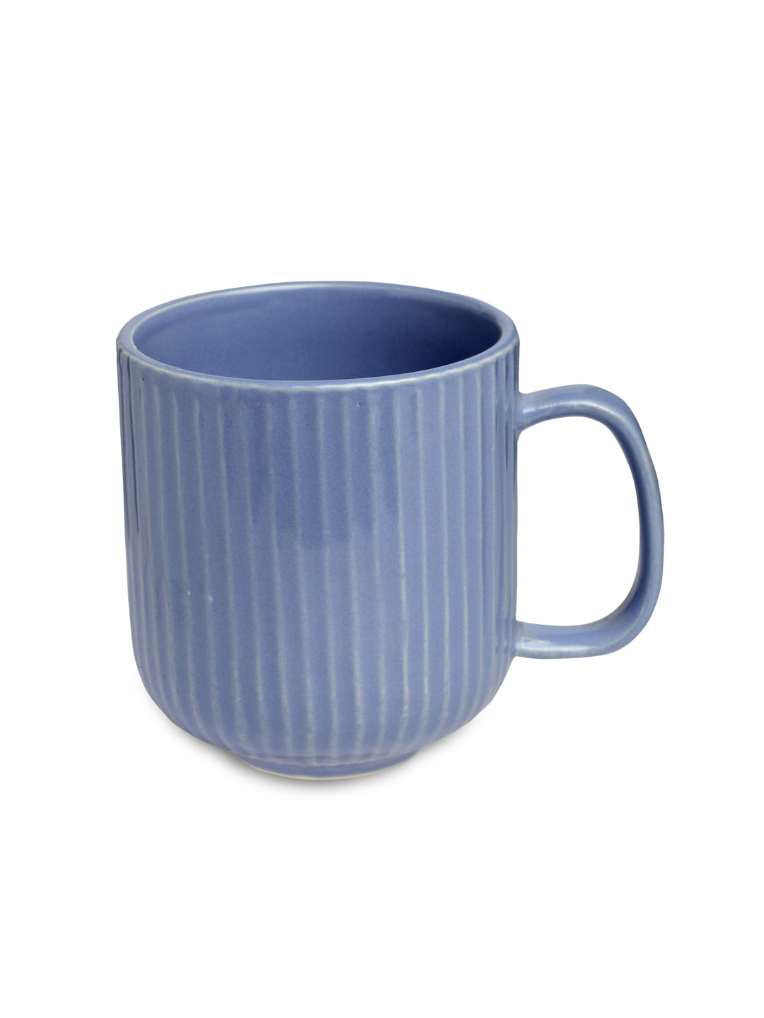 Stripped Set of 2 Ceramic Mugs With Tray