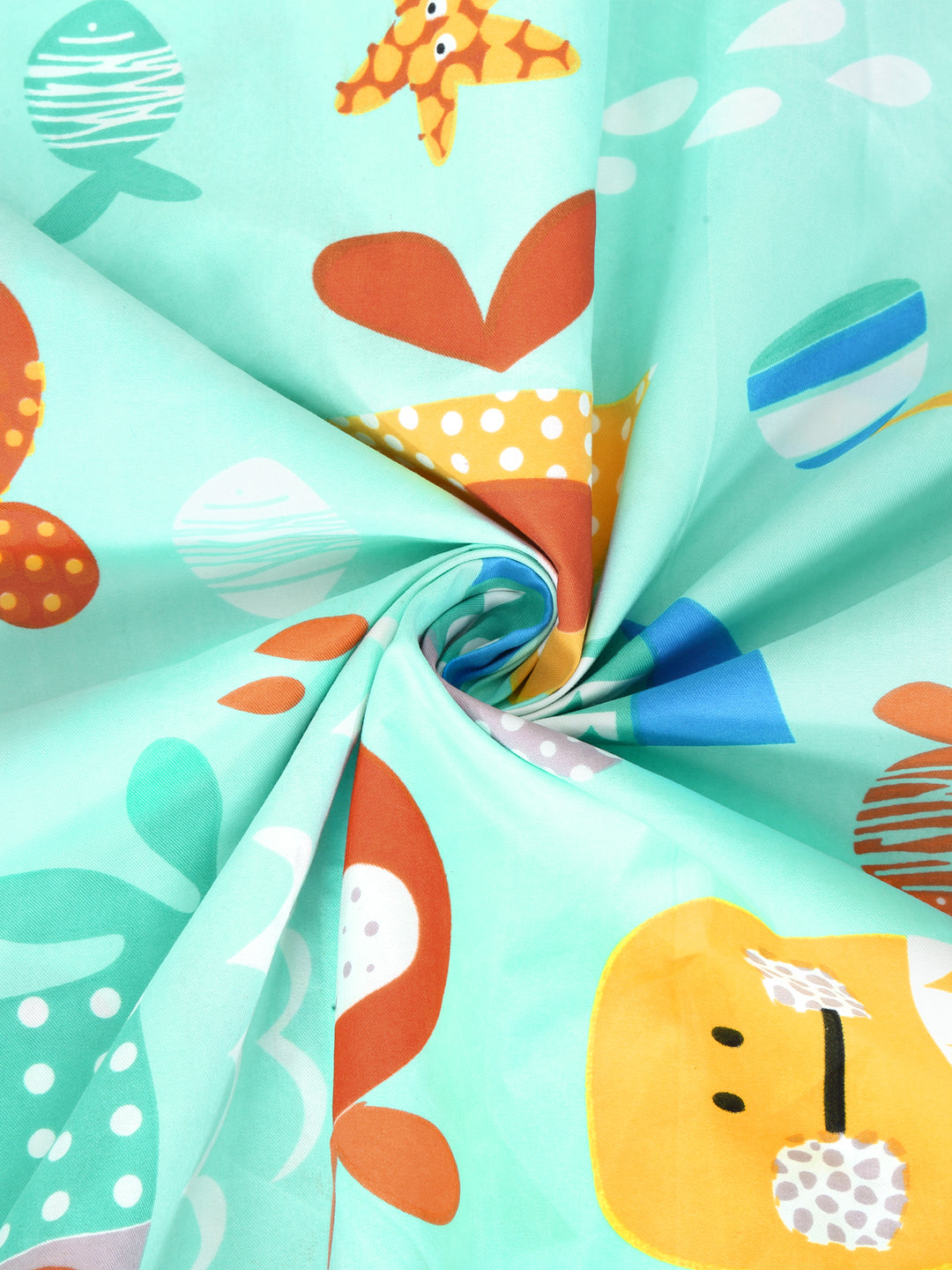 Arrabi Multi Cartoon TC Cotton Blend King Size Bookfold Bedsheet with 2 Pillow Covers (250 X 220 cm)