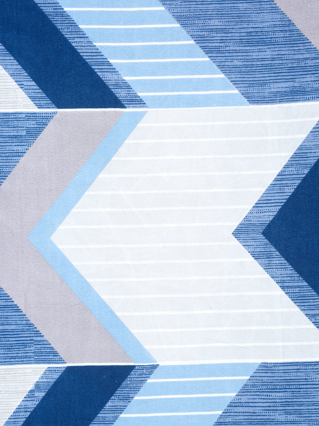 Arrabi Blue Geometric TC Cotton Blend King Size Bedsheet with 2 Pillow Covers (250 x 215 cm)
