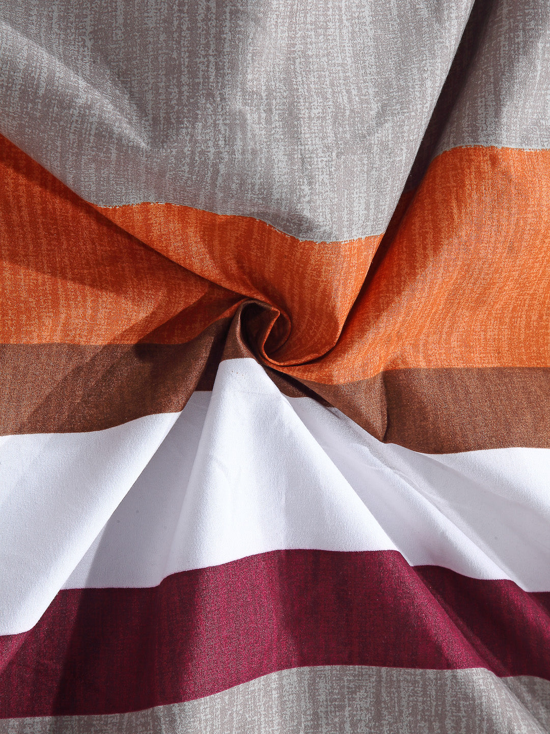 Arrabi Multi Stripes TC Cotton Blend Single Size Bedsheet with 1 Pillow Cover (220 x 150 cm)