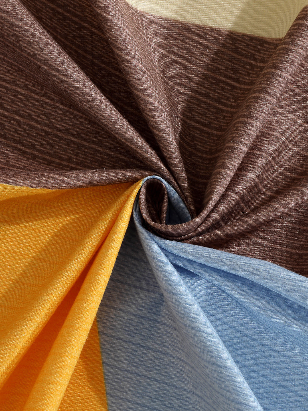 Arrabi Multi Geometric TC Cotton Blend Single Size Bedsheet with 1 Pillow Cover (215 x 150 cm)