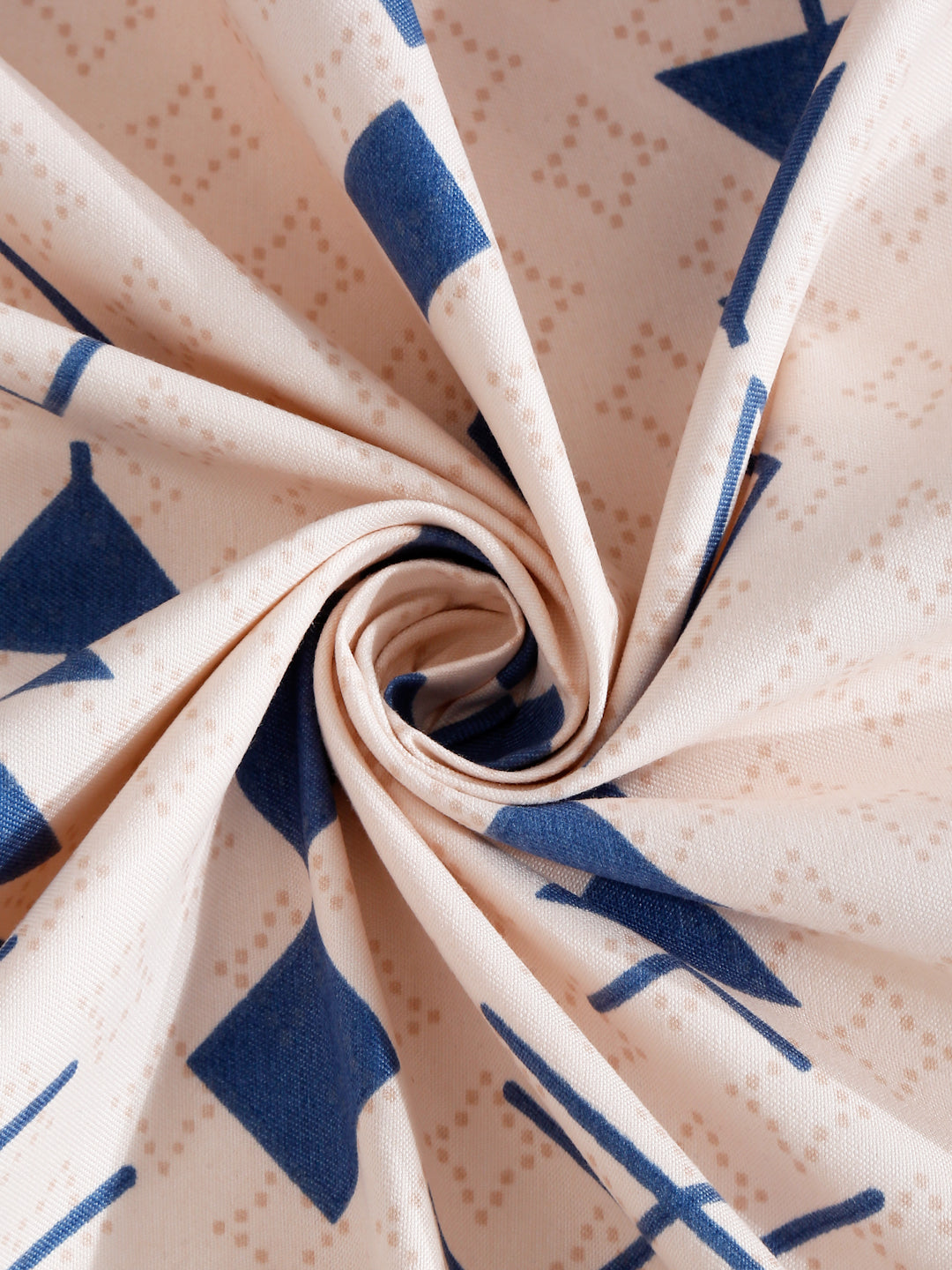 Arrabi Multi Geometric TC Cotton Blend Super King Size Bedsheet with 2 Pillow Covers (270 x 260 cm)
