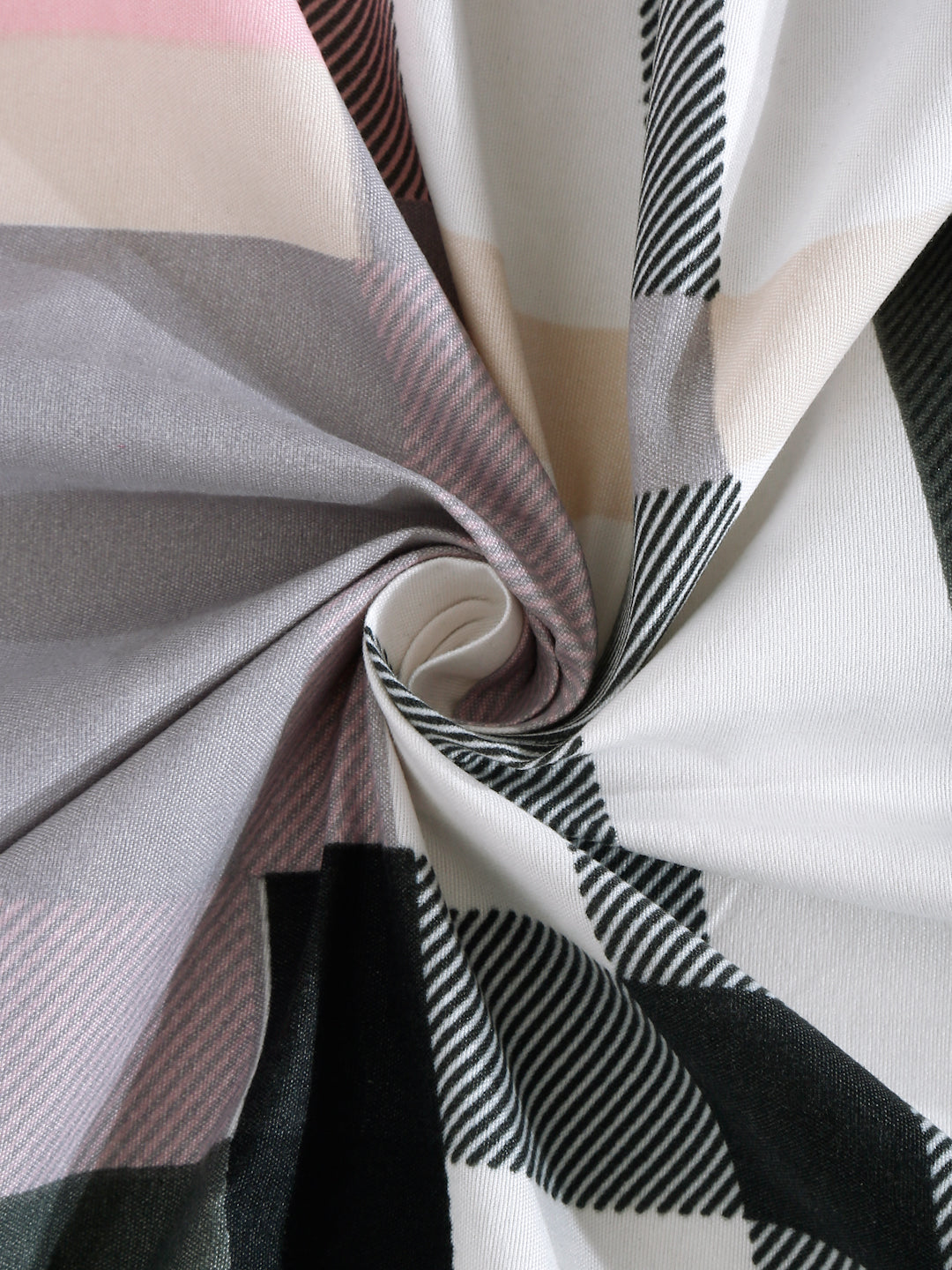 Arrabi Multi Geometric TC Cotton Blend King Size Bedsheet with 2 Pillow Covers (250 x 215 cm)
