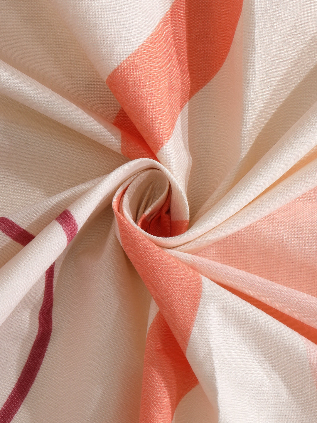 Arrabi Pink Stripes TC Cotton Blend Single Size Bedsheet with 1 Pillow Cover (215 x 150 cm)