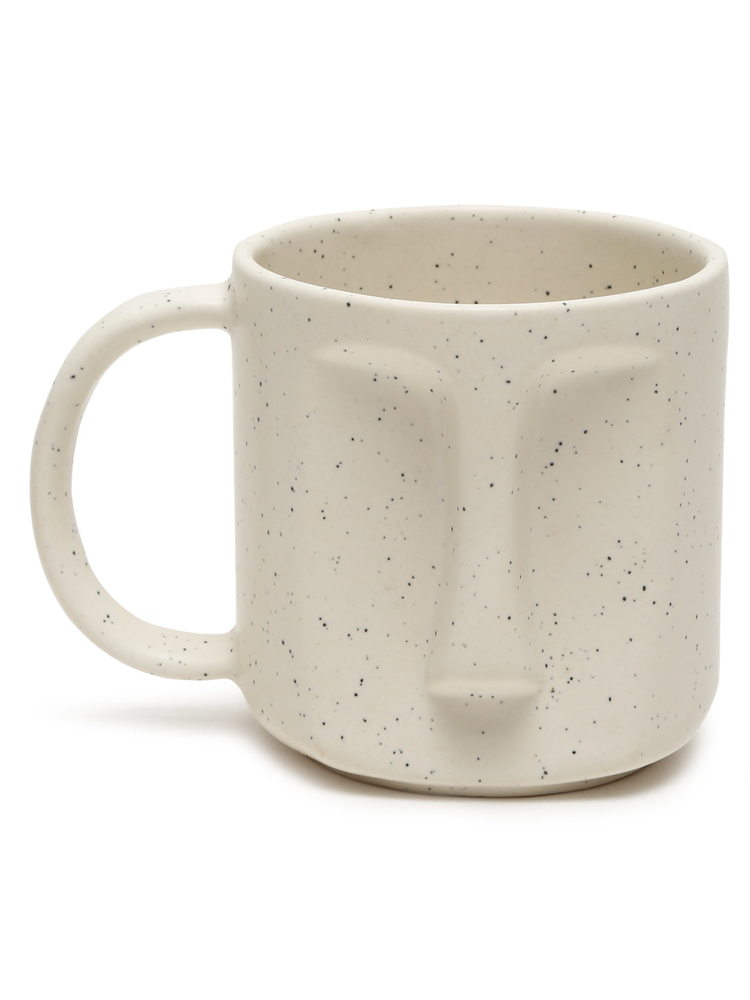 Solid Set of 2 Stoneware Matte Face Mugs