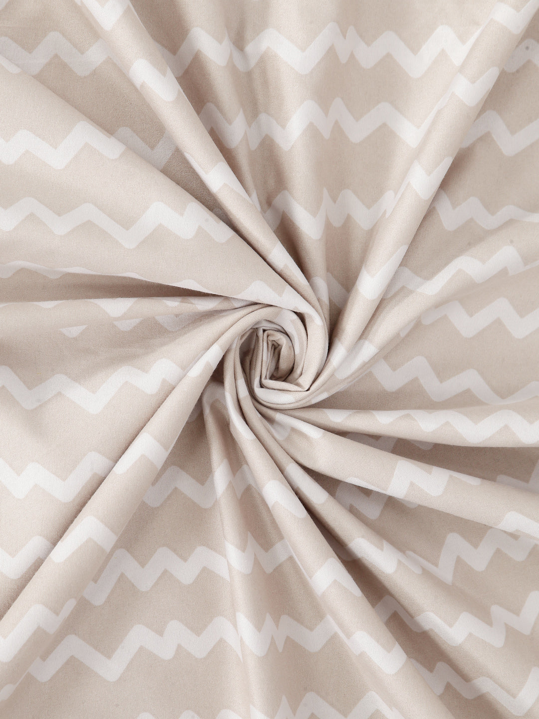 Arrabi Brown Stripes TC Cotton Blend Single Size Fitted Bedsheet with 1 Pillow Cover (215 X 150 cm)