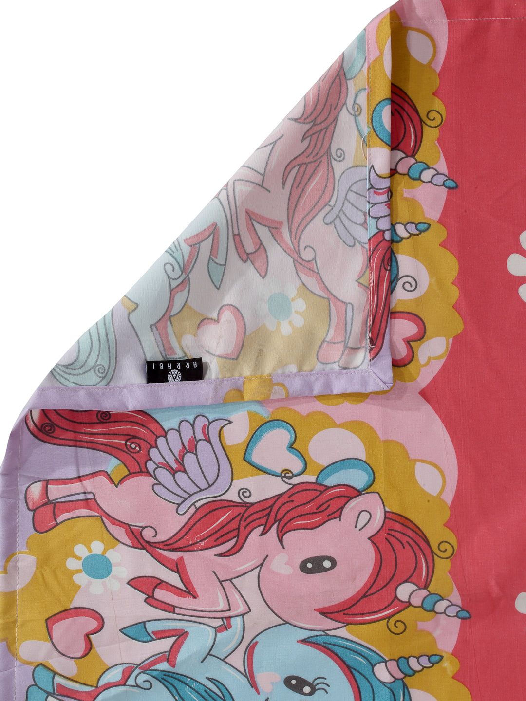 Arrabi Multi Cartoon TC Cotton Blend Single Size Bedsheet with 1 Pillow Cover (215 x 150 cm)