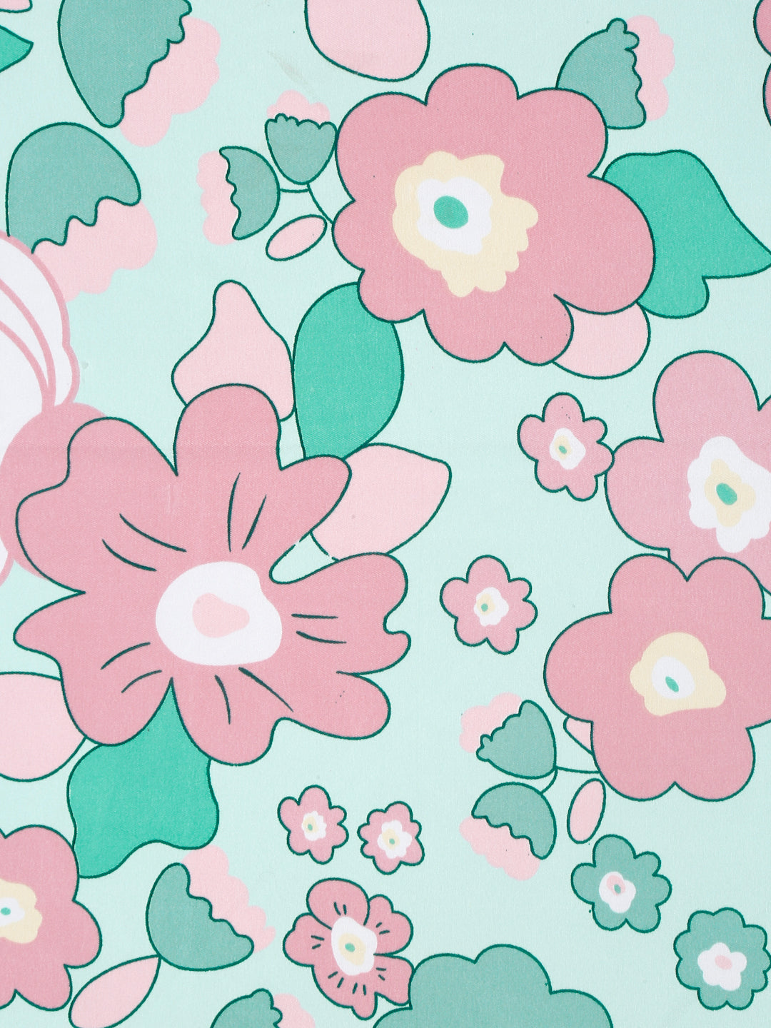 Arrabi Green Floral TC Cotton Blend Super King Size Bedsheet with 2 Pillow Covers (270 x 260 cm)