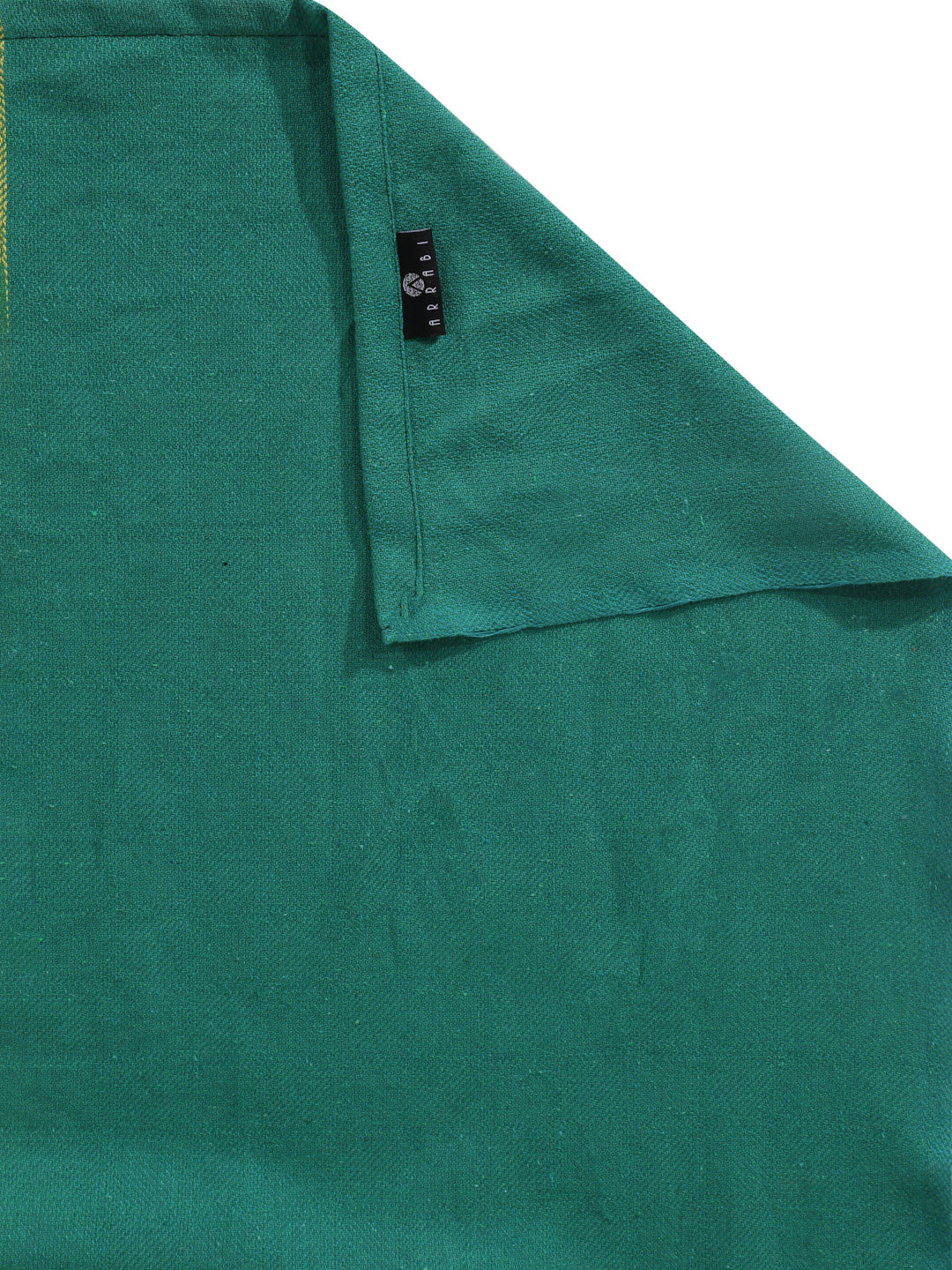 Arrabi Green Stripes Handwoven Cotton king Size Bedsheet with 2 Pillow Covers (260 X 230 cm)