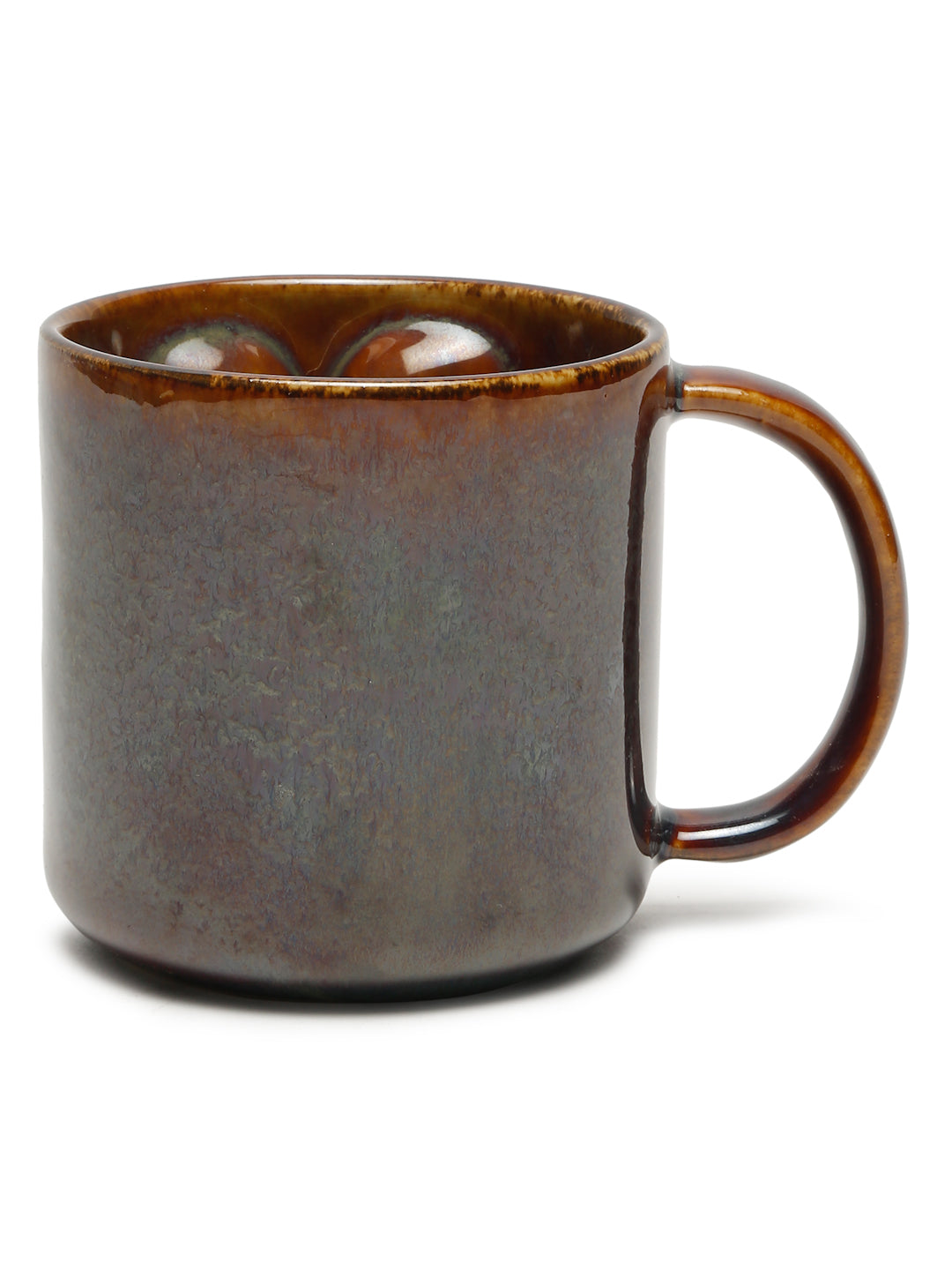 Solid Set of 2 Stoneware Glazed Face Mugs