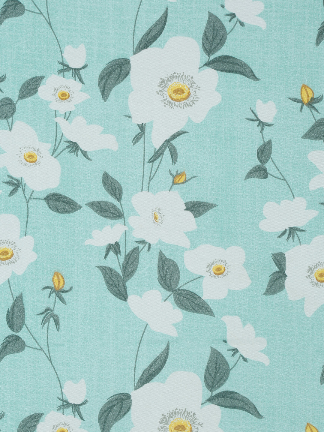 Arrabi Green Floral TC Cotton Blend King Size Bedsheet with 2 Pillow Covers (250 x 215 cm)